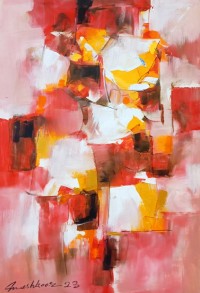 Mashkoor Raza, 24 x 36 Inch, Oil on Canvas, Abstract Painting, AC-MR-715